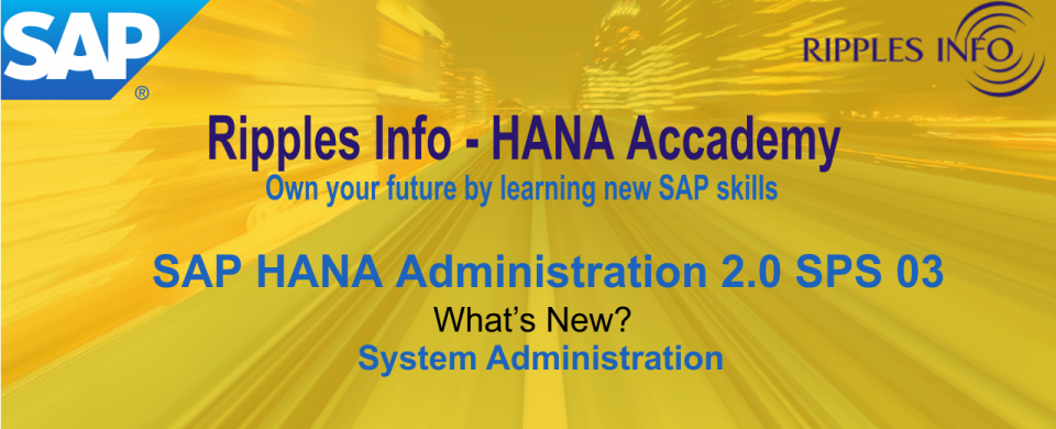 SAP HANA Administration 2.0 SPS 03